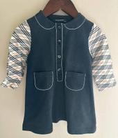 Burberry 精緻刺繡線條拼接格紋袖洋裝 18m