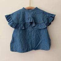 Big collar sleeveless shirt大領子上衣(牛仔藍)