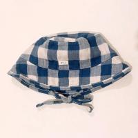 有機棉遮陽帽 - Pottery Blue Gingham