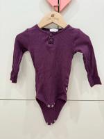 葡萄紫莫代爾棉長袖包屁