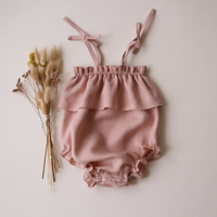 Dannie and lilou - Summer bubble Playsuit with Ties (powder) 