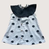 DOLLY DRESS SLEEVELESS - LINEN NAVY/BLUE CANDY