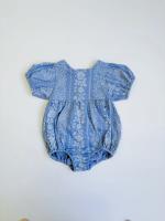 Baby Enid Romper - Cabin Stripe Cornflower