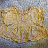 LALI絕美刺繡格子黃上衣