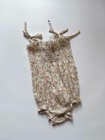 Dominos Romper - Nancy Ann Liberty Print Organic Cotton 綁帶連身衣-Liberty南西碎花