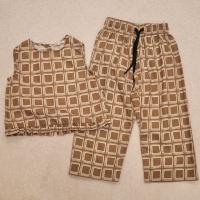 (上衣) CLARENCE GIRL'S COTTON POPLIN TOP - BROWN GEO PRINT 4y