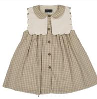 Maison Marelle X Little Poetry Exclusive- Dress Elysée - CHECK GREEN & CARAMEL