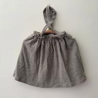 AW24千鳥格吊帶裙