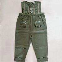 BIBI dungaree (forest)綠色刺繡吊帶褲