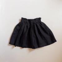 Black Midi Linen Skirt