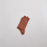 經典直紋短襪（果仁棕 ）