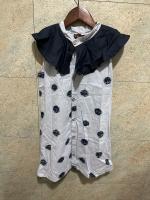 DOLLY DRESS SLEEVELESS - LINEN NAVY/BLUE CANDY