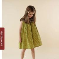 "Nami" Dress, Matcha Quadri
