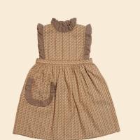 Ida pinafore-grid floral jacquard