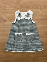 Littlie Cotton Clothes - Hannah Dress Rustic Check(含領片）