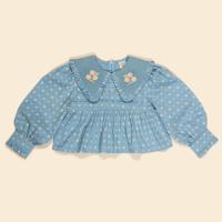 Dionne Blouse - Quilt Calico Blue Pebble