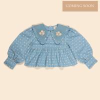 Dionne Blouse - Quilt Calico Blue Pebble