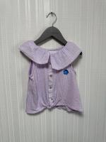 綁帶排扣小花上衣