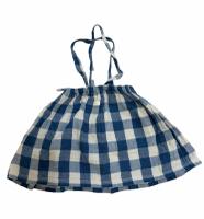 Organic Zoo - Pottery Blue Gingham Crossback Skirt