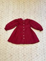 Long Sleeve Frilled Collar Dress 