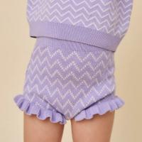 薰衣草針織荷葉短褲 