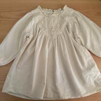 Ivory Dress Embroidered Long Sleeve Cotton