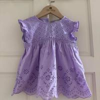 Petit main紫雕花上衣 100cm