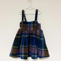 格紋毛料吊帶裙