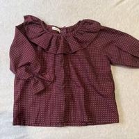 酒紅點點小領子襯衫