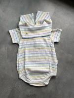 彩色條紋海軍領包屁衣