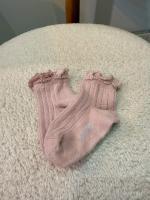 Lili Lace Trim Ribbed Ankle Socks - Vieux Rose 21/23