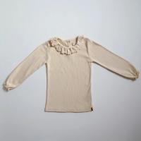 Tuc Longsleeve 荷葉圓領長T | Cream