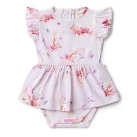 珊瑚有機短袖連身裙