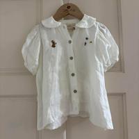 立陶宛刺繡all the beautiful 3y白色上衣