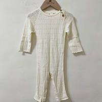 米白蕾絲連身褲