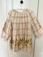 咖啡色刺繡格紋洋裝