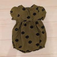 泡泡袖橄欖綠包屁衣