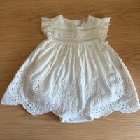 ホワイト 刺繍ロンパース