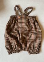 經典羊毛格紋吊帶褲