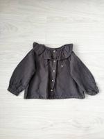 小鳥刺繡亞麻上衣