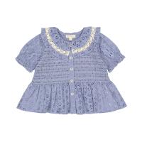 Blue Broderie Anglaise Blouse