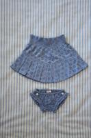 Pleated Skirt + Panty Set - Blue Broderie Aglaise