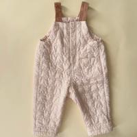 滿版熊絎縫吊帶褲