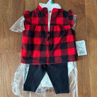 格紋絨毛背心組