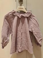 紫色荷葉領棉紗上衣