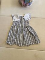 mes kids des fleurs 方花領條紋洋裝 Striped dress-grey