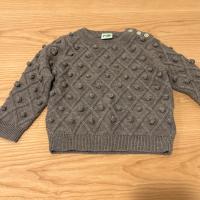 Knitted wool sweater with berry decorations