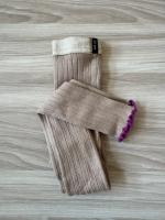 跳色捲邊內搭褲（卡其+紫）