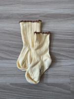 跳色捲邊短襪（黃）