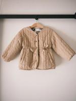 卡其花卉鋪棉雙面外套